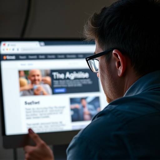 Una persona utilizando un lector de pantalla para navegar por un sitio web. La imagen ilustra la importancia de la accesibilidad web.